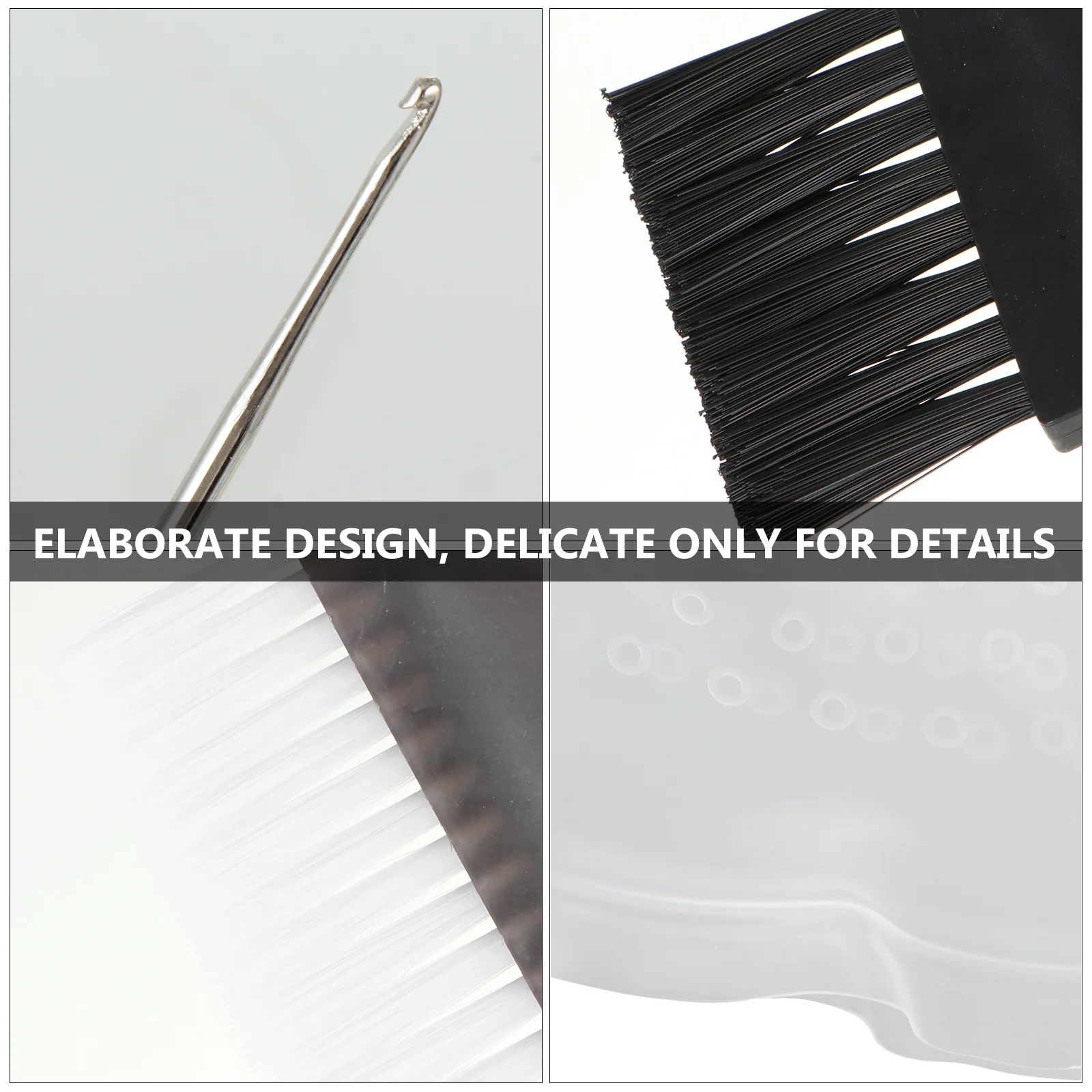 

4Pcs Silicone Highlight Hair Dye Kit Reusable Comfortable Lightweight Hair Coloring Cap Metal Crochet Hook Salon Hairdressing