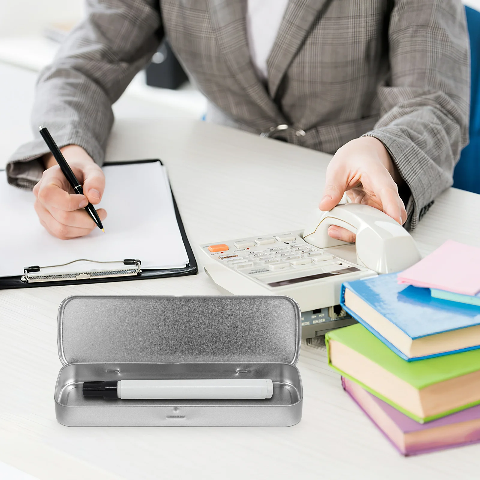 

5pcs Pencil Box Metal Tin Rectangular Stationery Storage For Kids Students School Supplies Pen Holder Pencil Container Organizer