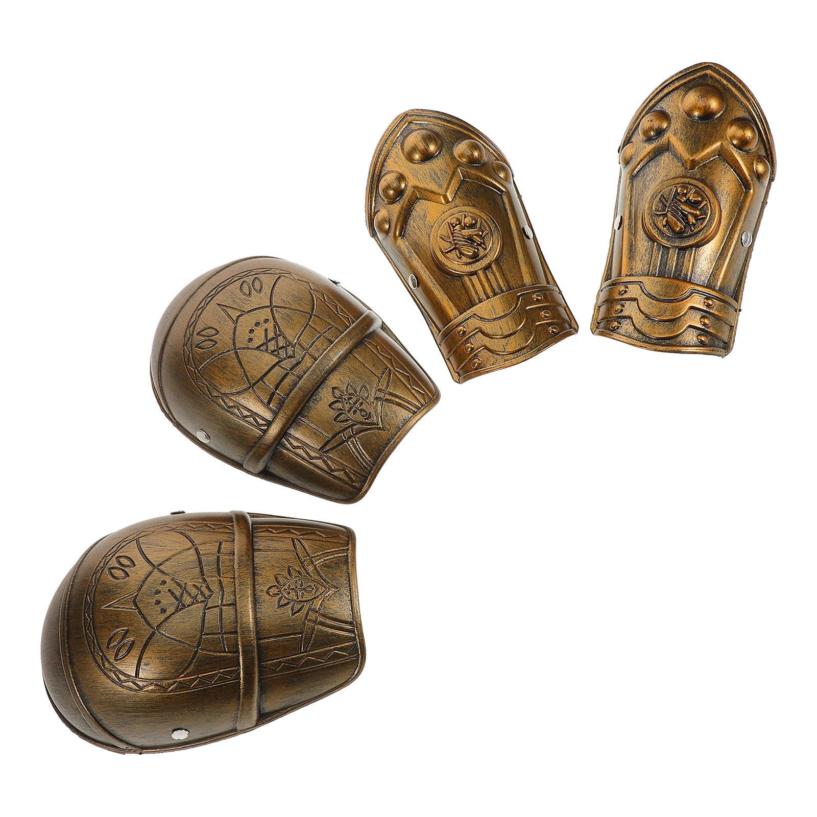 Accessori per le mani per spalle per bambini Bracciali per armature romane in tinta unita Set di costumi per feste Guardie medievali Guardia per braccio vintage per ragazzi