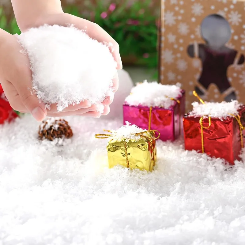 500/50g Artificial Christmas Snow Powder Plastic Dry Snow Powder Xmas Tree Snowflakes DIY Scene Props Supplies Party Home Decor