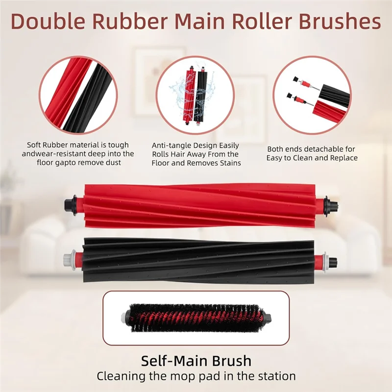 

【HOT-SALE】Accessories Kit For Roborock S8 Maxv Ultra Vacuum Cleaner:Main Brush, Side Brush, Hepa Filter, Mop Cloth, Dust Bags