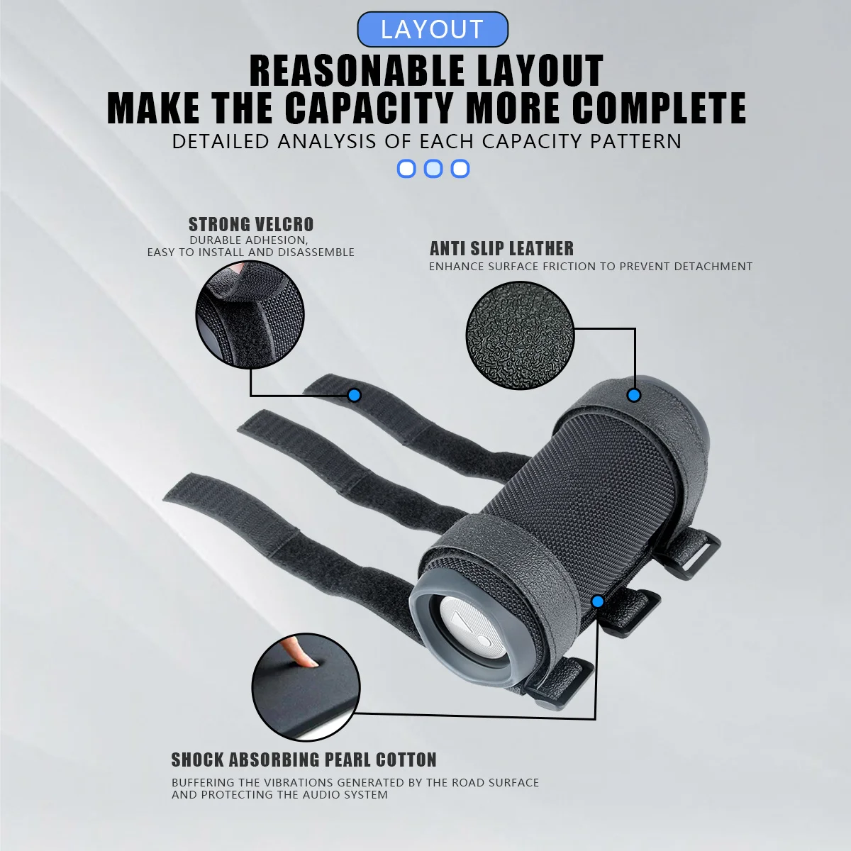 حزام كوب دراجة نارية ودراجة محمول ، حامل بلوتوث ، حبل ثابت