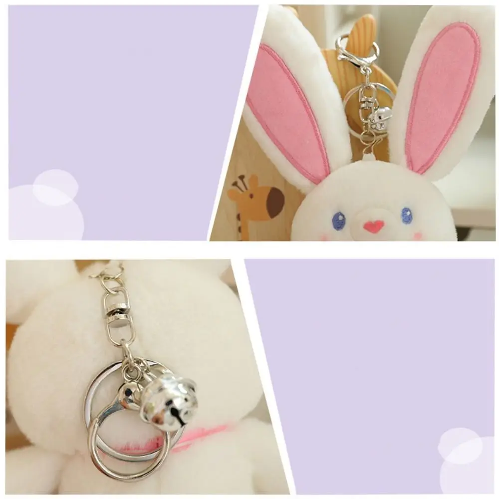 Pull Handle Rabbit Pulling Ears Rabbit Plush Toy Fun Interaction Long Legged Bunny Plush Keychain Soft Pulling Ears