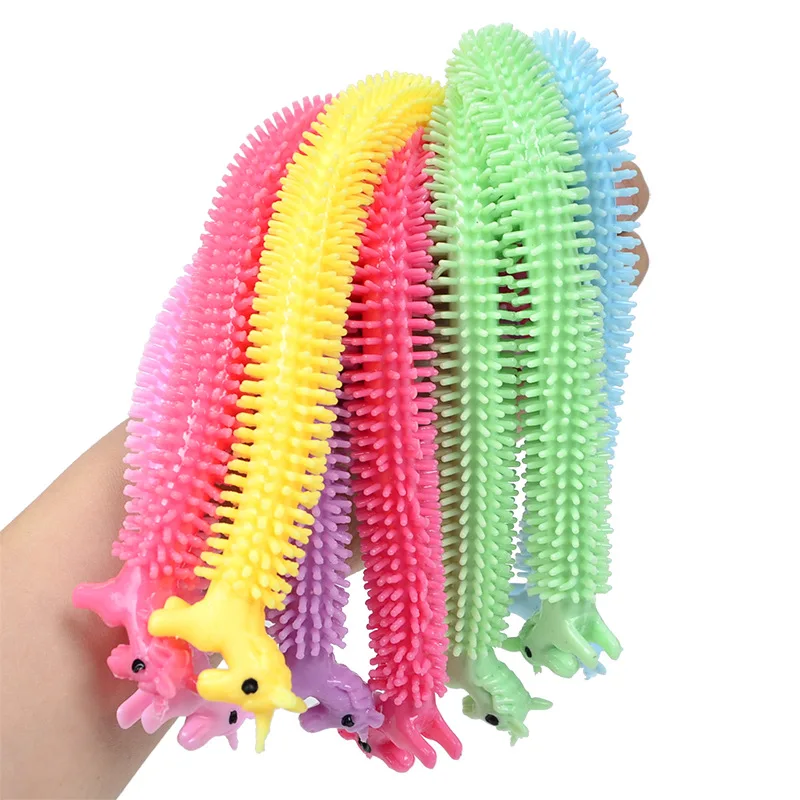 Anti Stress Toys Worm Noodle Unicorn Stretch String TPR Rope String Fidget Autism Vent Toy for Adults Kids Children