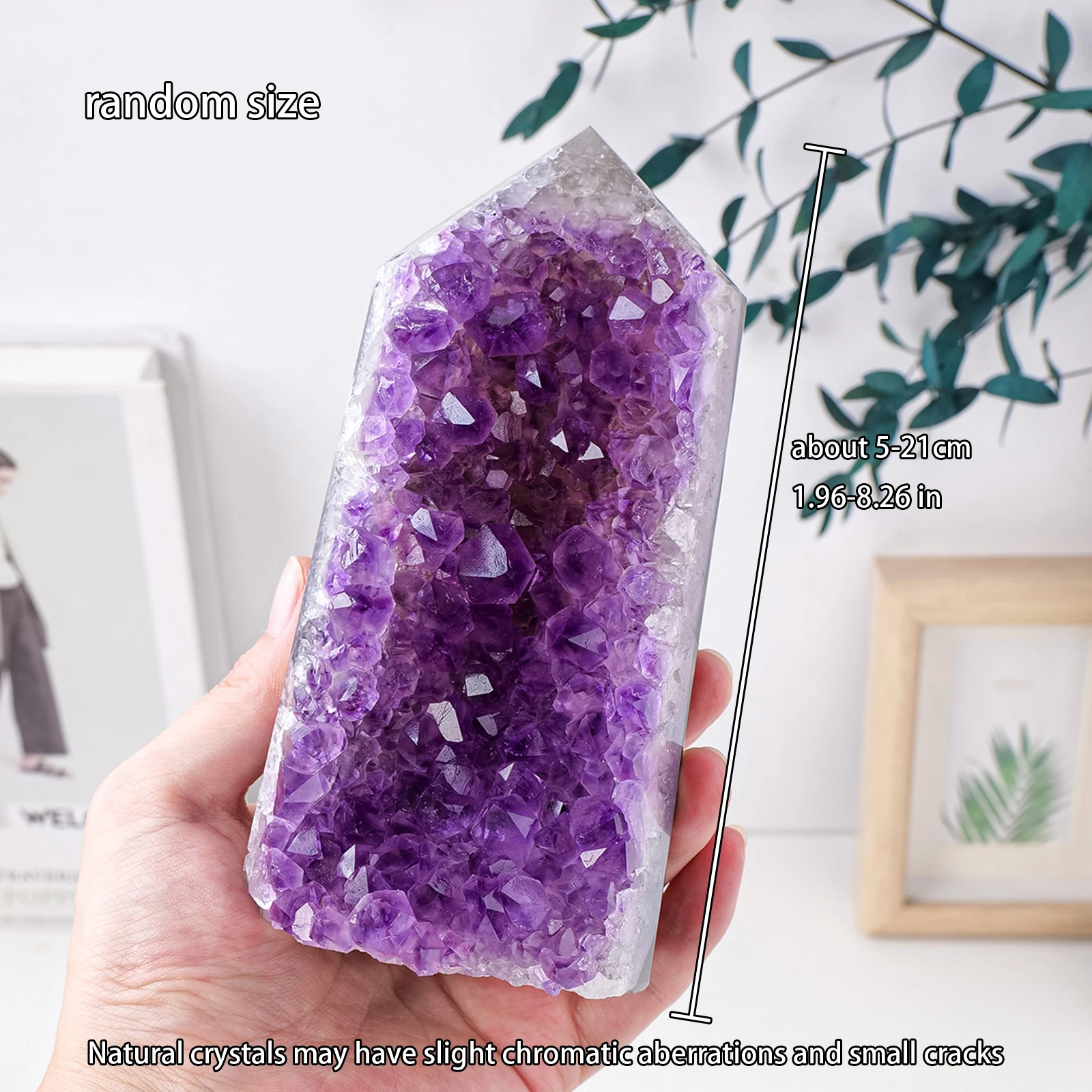 High-quality Natural Uruguay Amethyst Cluster Healing Crystals Crystal Point Big Wand Purple Quartz Tower Decorative Gifts