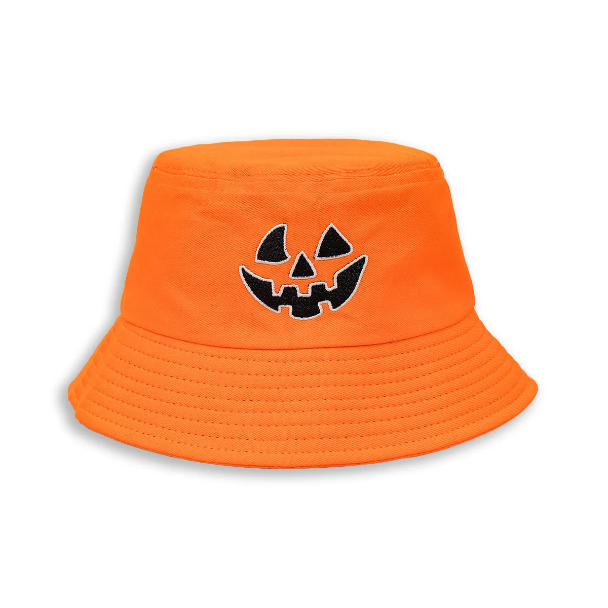 2024 new pattern fisherman hat Halloween pumpkin print Beach sunscreen hat men and women Same style Fashionable and versatile