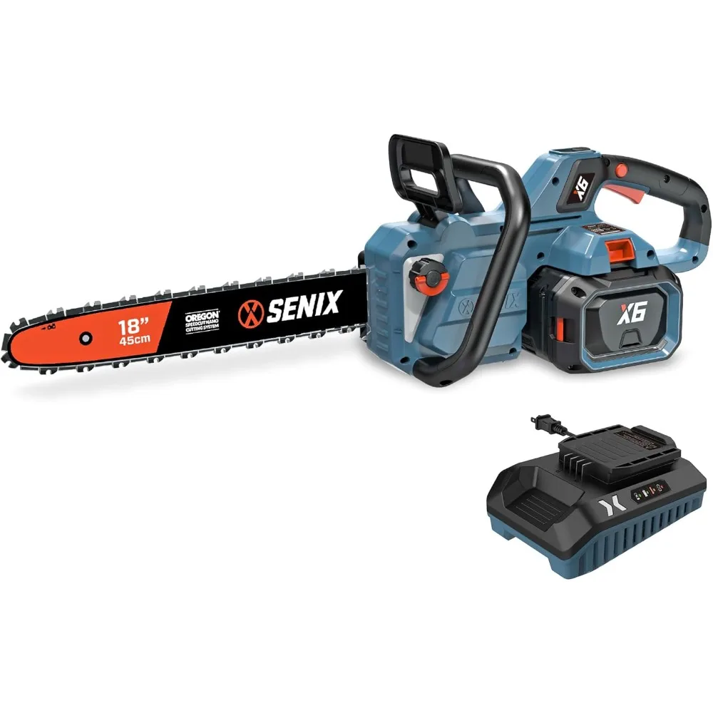 

60V 18" Electric Chainsaw, Cordless Battery Powered Chainsaw, Brushless Chain Saw, Includes 4Ah Battery & Charger, Garden Tool