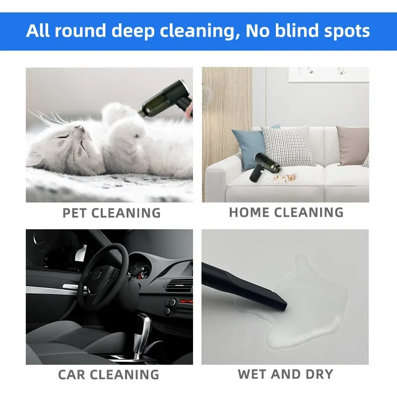 Portable household vacuum cleaner Small handheld car vacuum cleaner Dry and wet USB charging car vacuum cleaner Mini vac Cleaner