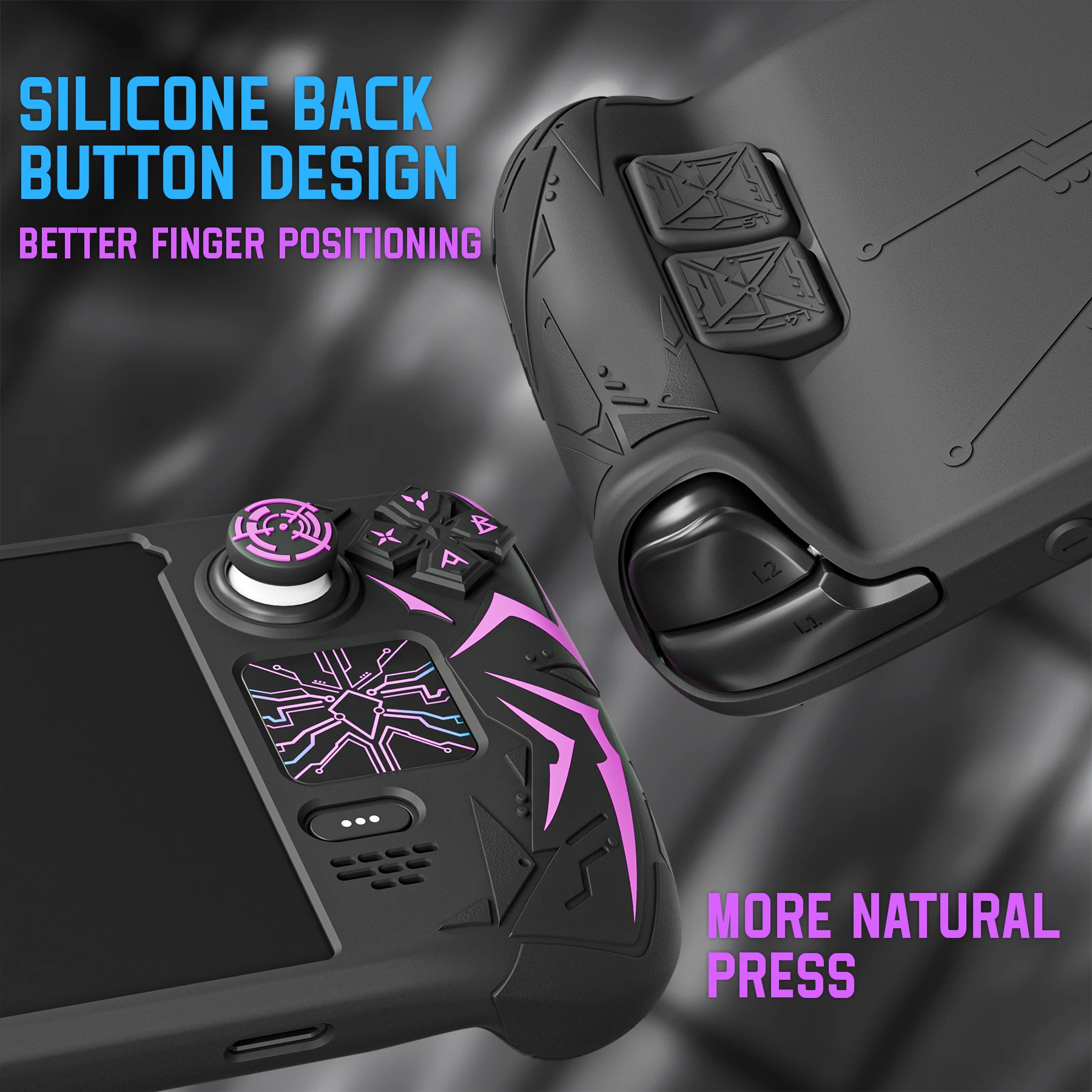 PlayVital Cyber Spider Protective Case for Steam Deck OLED/LCD, Anti-Slip Silicone Grip Cover with Back Button Enhancements - view 5