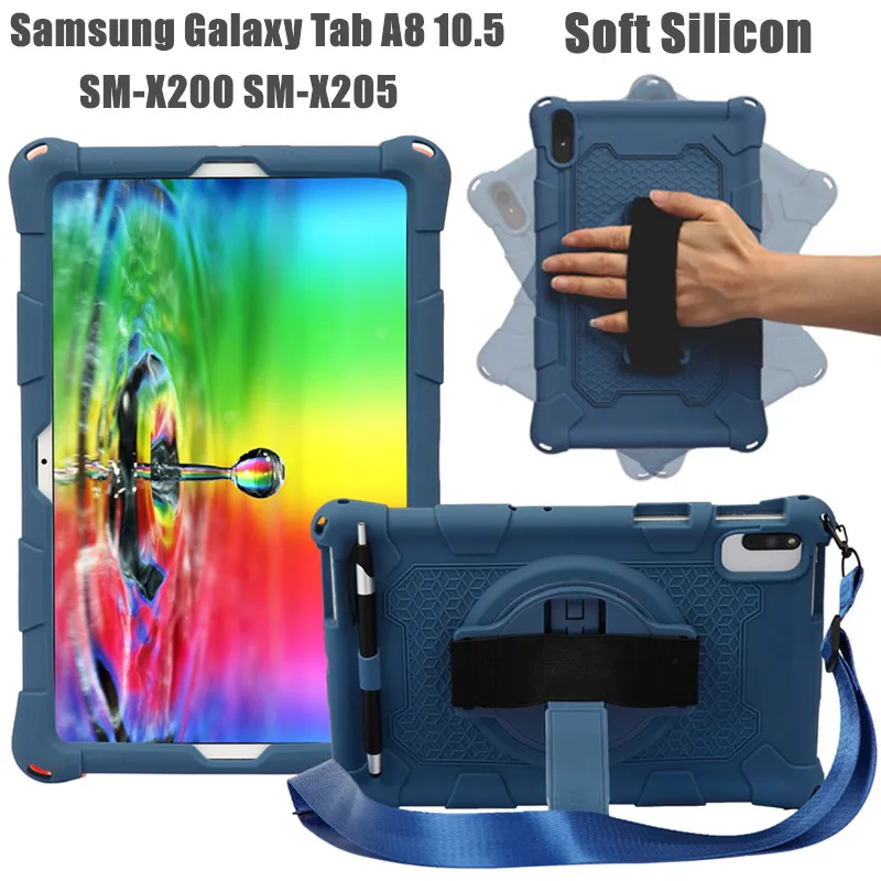 

Silicon Case for Samsung Galaxy Tab A8 10.5 (2021) X200 X205 Tablet Stand Cover for А8 10.5" Wi-Fi SM-X200 LTE SM-X205 Tablet So