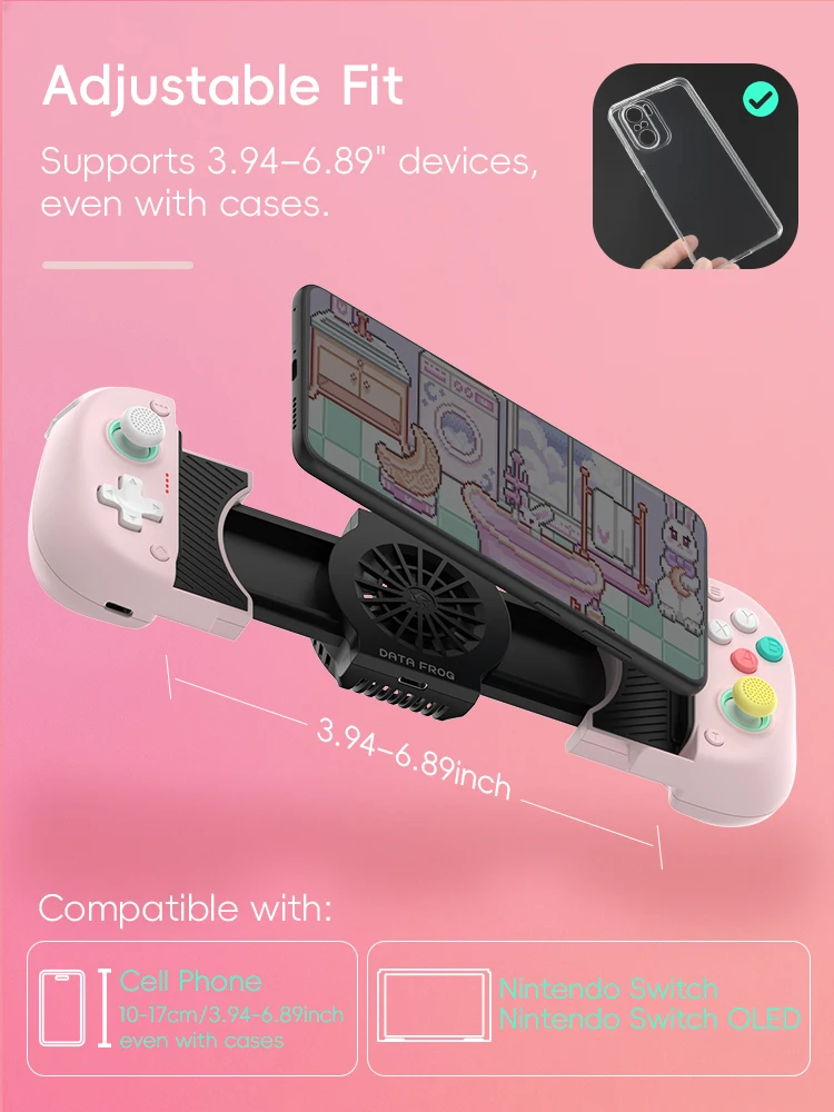 DATA FROG X3 Wireless Mobile Game Controller for Smartphone Gaming Ergonomic Gamepad with Dual Vibration for PUBG Mobile image 3