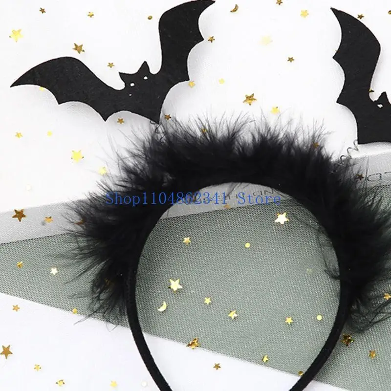 5asd 블랙 할로윈 박쥐 머리띠 박쥐 머리 후프 의상 액세서리 할로윈을위한 소품