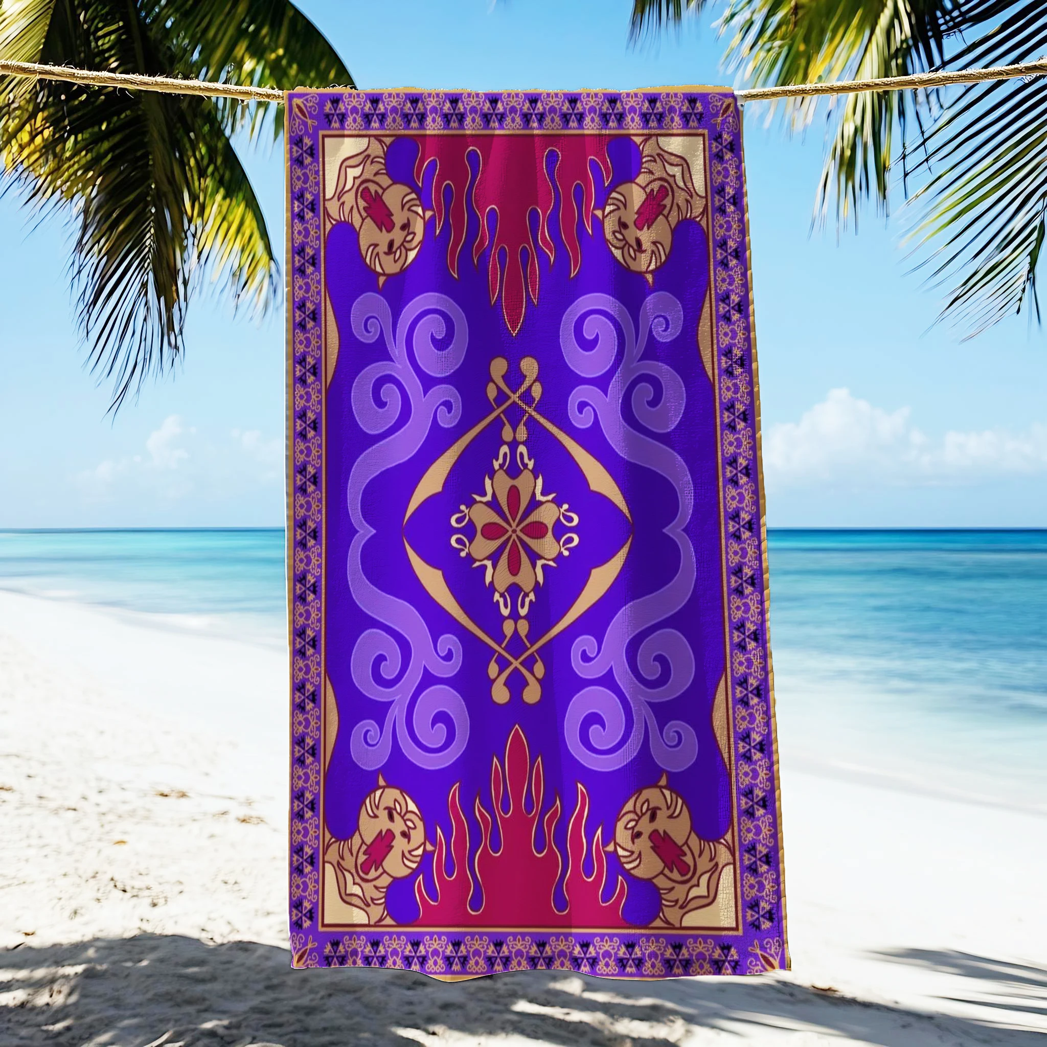 Aladdin 1992 Magic Soft Towel Flannel Printed Towel Quick-drying Double-sided Velvet Absorbent Towel Bath Wash Face Towel