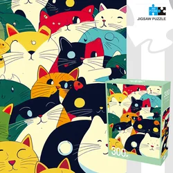 Jigsaw Puzzles for Adults/Kids 300 Pieces Group Cute Cats Jigsaw Puzzles Families Games Toy for Home Art Decor Puzzles 15