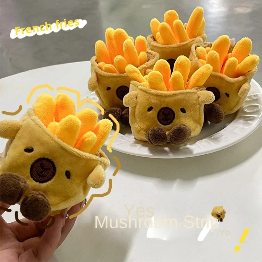 

New Creative Capybara French Fries Plush Pendant Cartoon Exquisite Key Pendant Girls Cute Capybara Plushie Doll Keyring