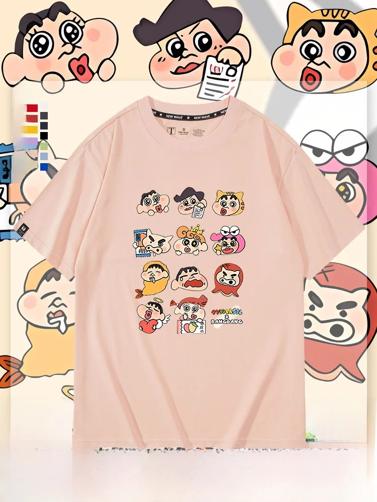 

Bbang Bbang And Yu Zhi Crayon inchan Cartoon Summer ort Sve T-irt ex Pure Cotton Loose Fit Versatile Casual Wear