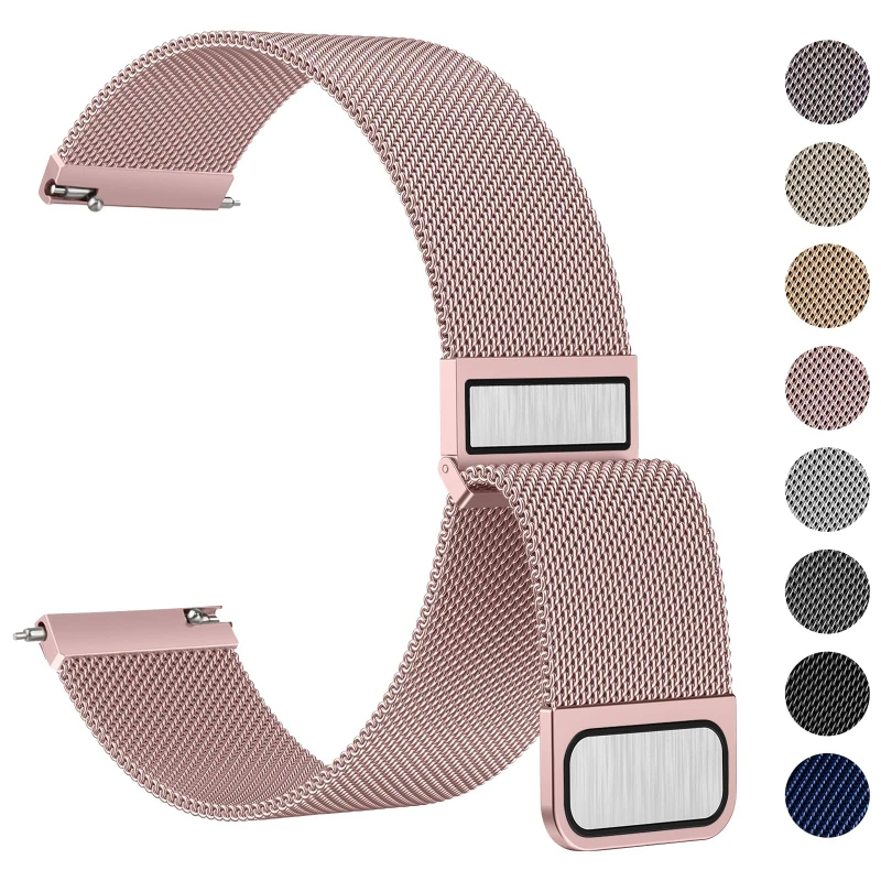 Correa de 20mm 22mm para HUAWEI watch GT 5-4-3-2e-Pro pulsera milanesa para Samsung Galaxy watch 7/FE/6/4/5/pro/4 correa clásica