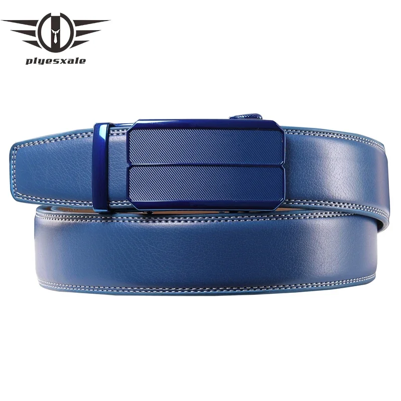 

Brown Blue Men Belt Genuine Leather Cowskin Luxury Strap Men's Leather Belt Automatic Buckle High Quality Belt for Men 2024 B338