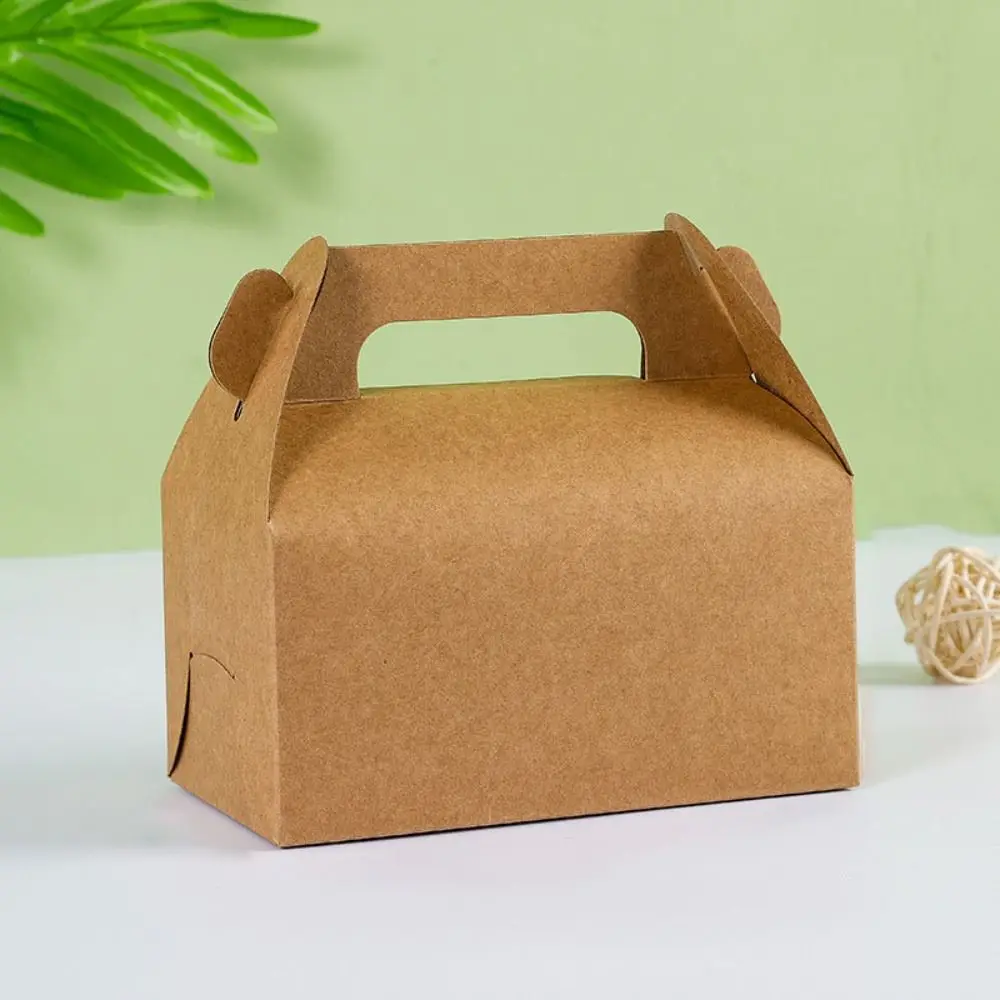 

20pcs Baking Packing Boxes Kraft Paper Cupcake Packaging Box with Window Thickened Gift Boxes Handle DIY Takeaway Boxes Wrapping