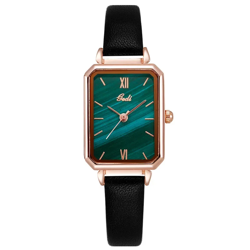 Novo relógio quadrado retro feminino pulseira de couro adequado como presente para mulheres elegante casual digital relógio feminino relogio feminino