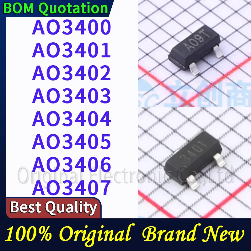 20pcs/lot AO3400 AO3401 AO3402 AO3403 AO3404 AO3405 AO3406 AO3407 In stock Original High quality