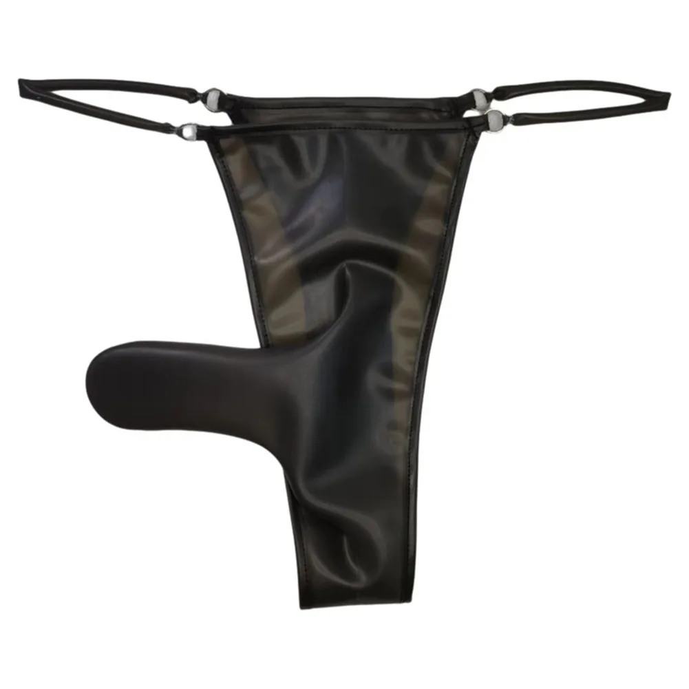 

1pc Men Latex Underpants G-String See Through Underpants Sexy Spicy Thong Fitted T-Briefs Sexy Panty DJ Club Bar Show Costumes