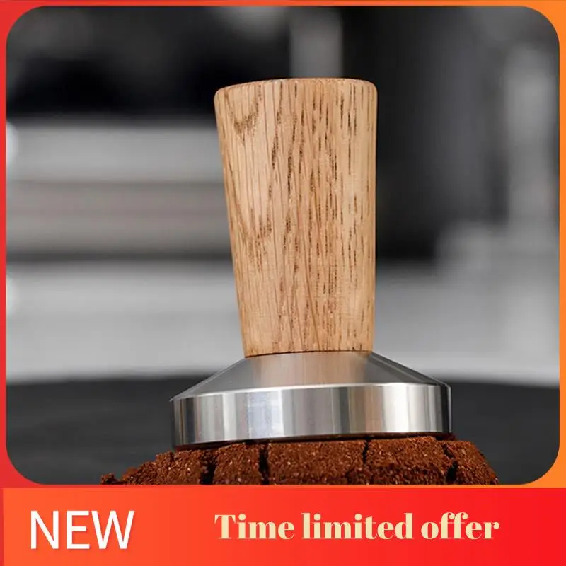 A006-Coffee Tamper Espresso Stamp: Tamper de café Cabo de madeira real, Tamper de café expresso inclui almofada de silicone