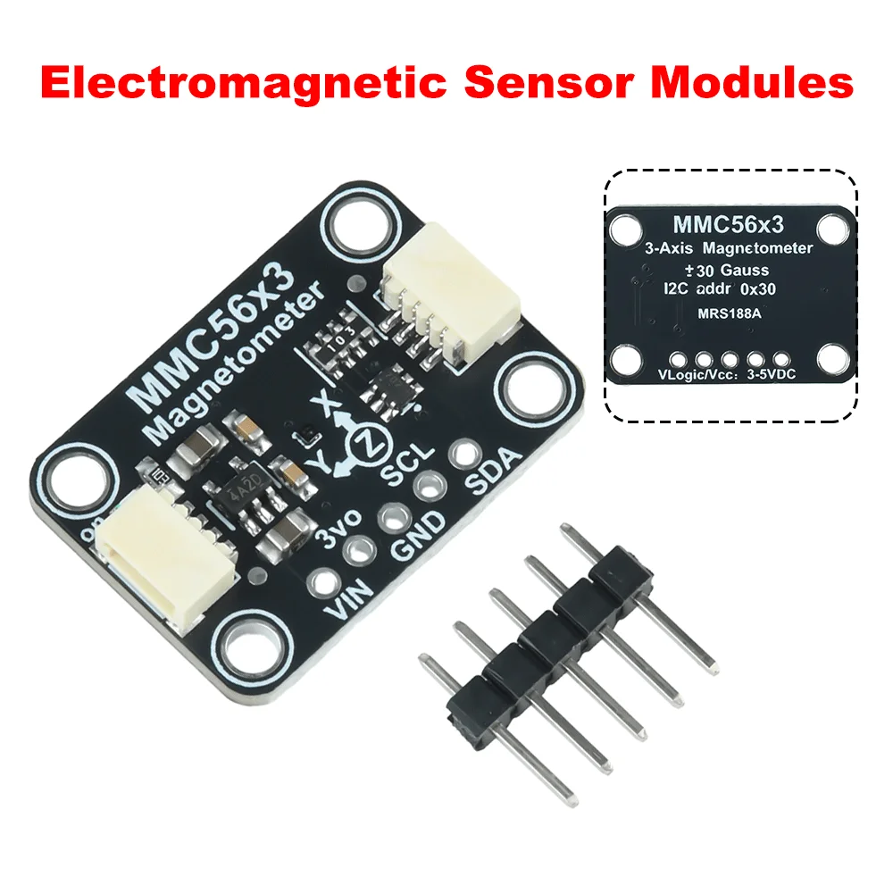 

MMC5603 Высокоточный трехосевой модуль магнитометра, совместимый с доской интерфейса Stemma Qt/Qwiic