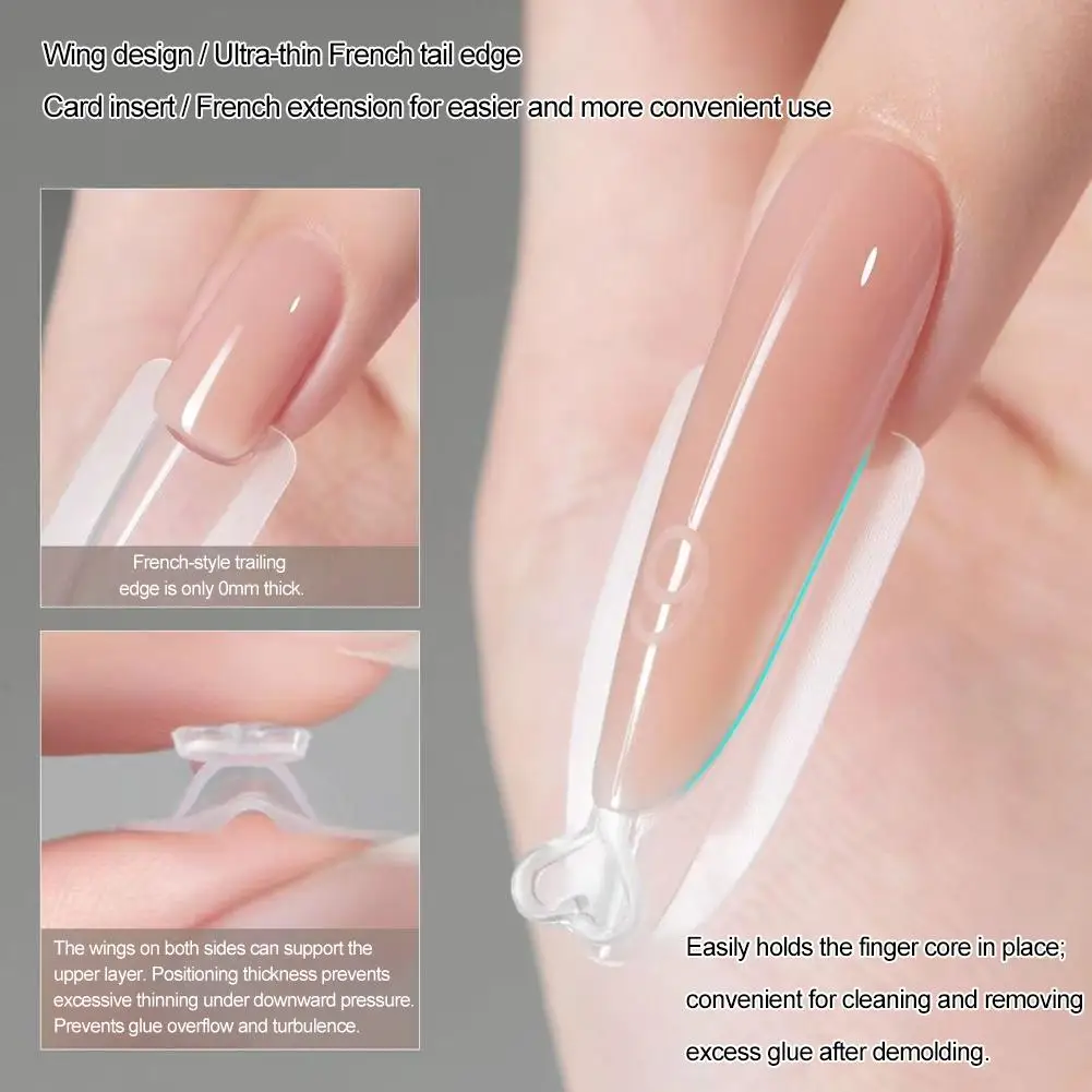 240PCS Sandwich Dual Nail Form Mold Set Ultra-Thin Clear Nail Extension Molds For Gel Polish Nail Art Manicure Tool Kit