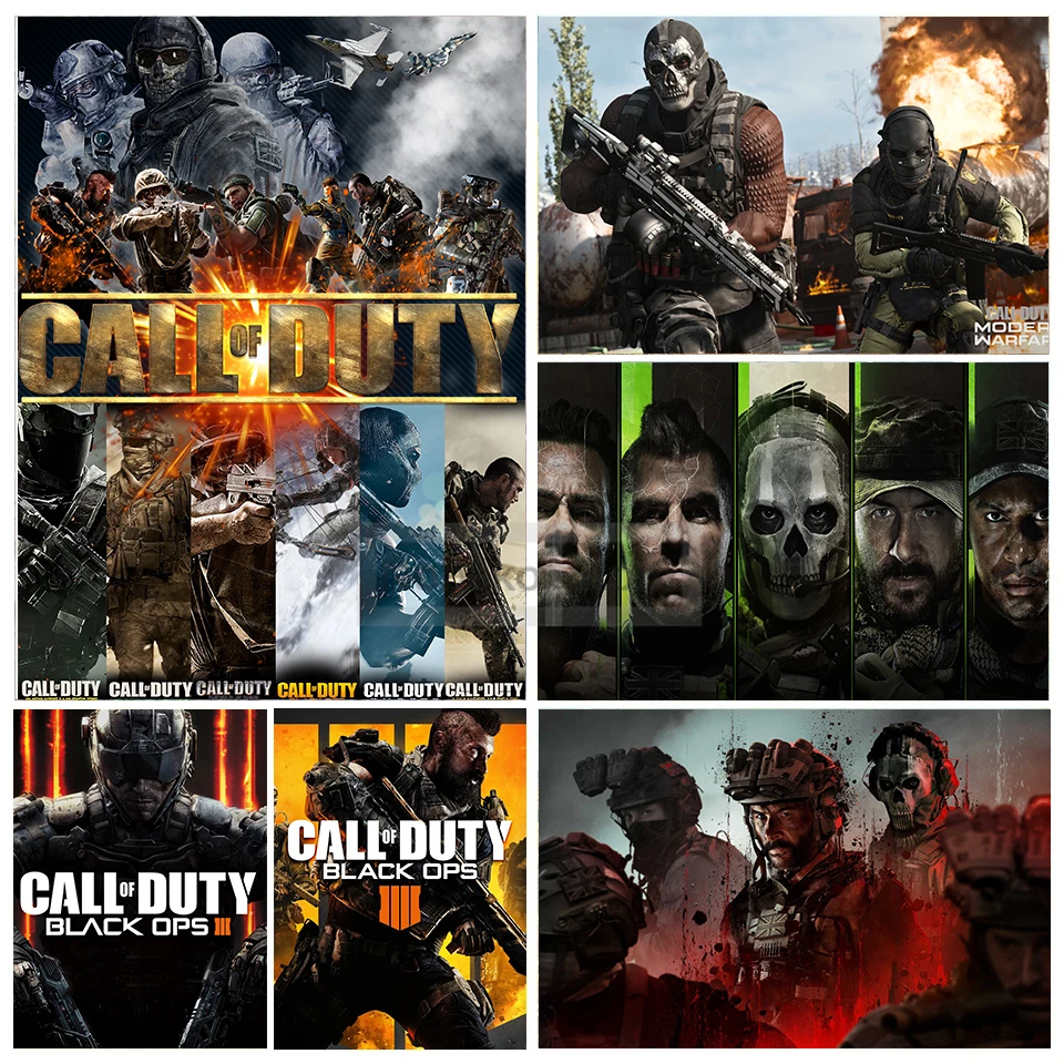 Pop Games Call of Duty Ghosts Black Ops Modern Warfare Poster and Prints Canvas Painting Wall Art Pictures Home Room Decor