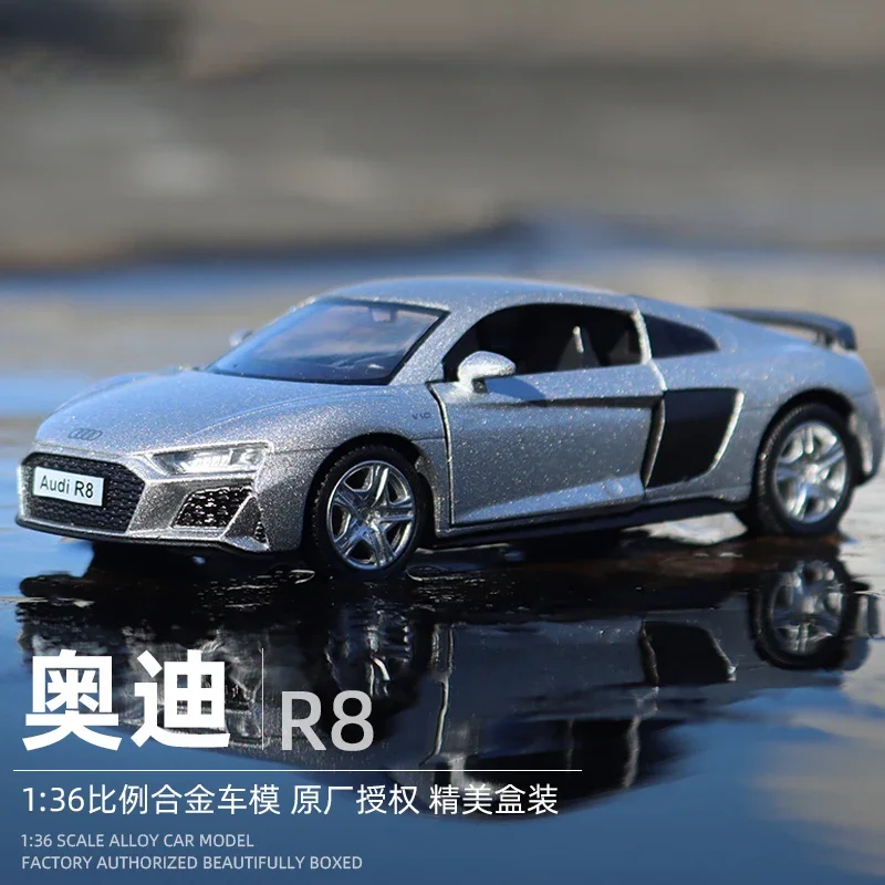 AUDI R8 Coupe modelo de coche de aleación, vehículo de juguete de Metal fundido a presión, colección de alta simulación, juguete para niños A16, 1:36