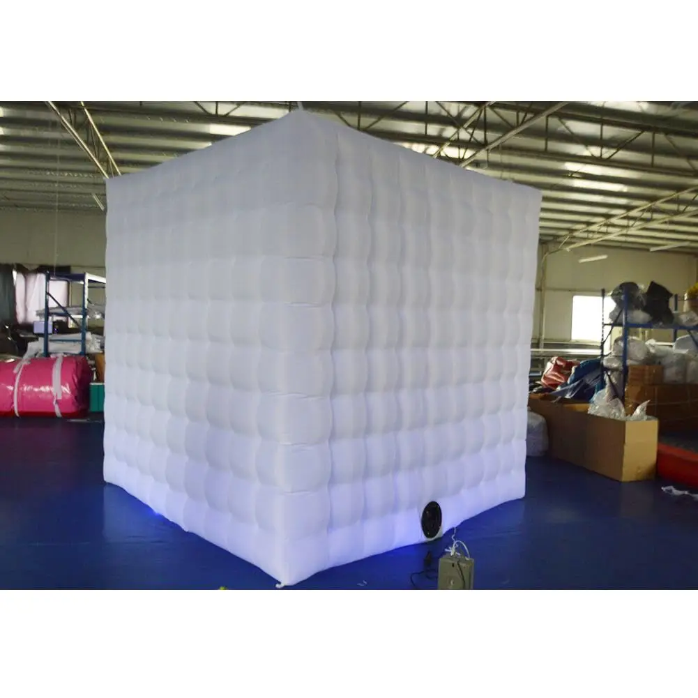 Tente LED Gonflable pour Photomaton, Décorations de ixde Mariage, 2 Portes, Cube, 2.5x2.5x2.5m