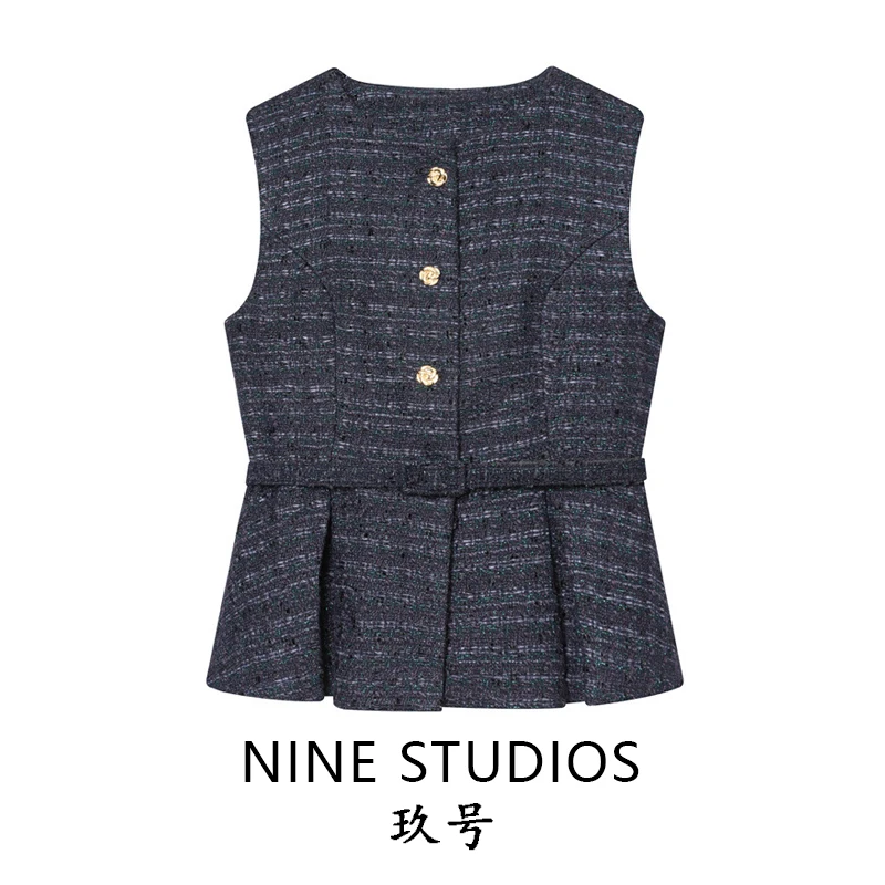 

NINE ZAR Women's round Ne Metal Color Tead Construction Waist Belt Vest Svel Tank Top 30 Commute Sle Single ...