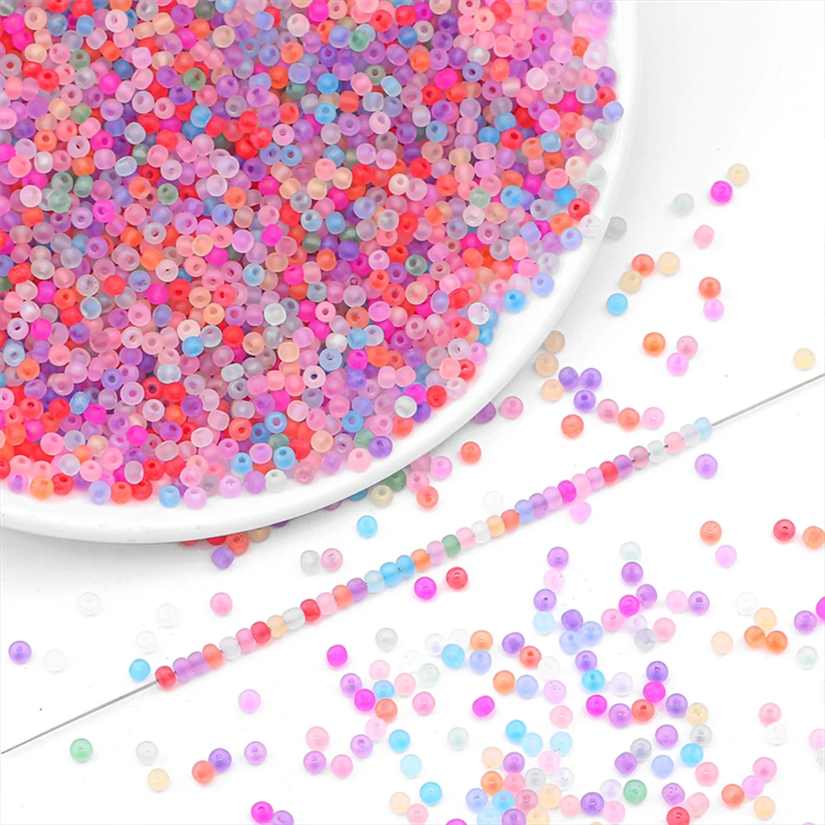 10g Frosted Matte Glass Seed Beads 2/3/4mm 0.8mm Hole Mixed Color Loose Spacer Beads for DIY Bracelet Necklace Earring Making