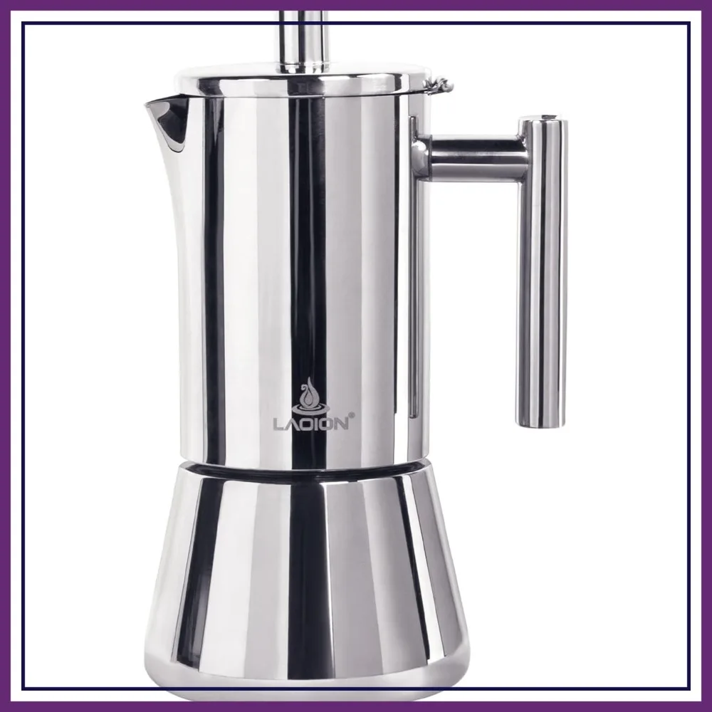 

Stovetop Espresso Maker, 12 Cup 17.5 oz Moka Pot, Stainless Steel Italian Coffee Maker, Induction Compatible