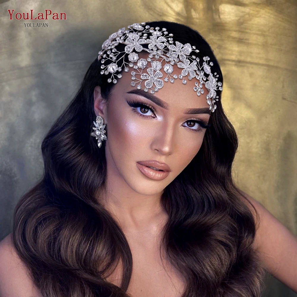 

YouLaPan Bridal Headband Alloy Flower Hair band Ladies Bride Hair Accessories Wedding Headpiece Women Handmade Headdress HP273