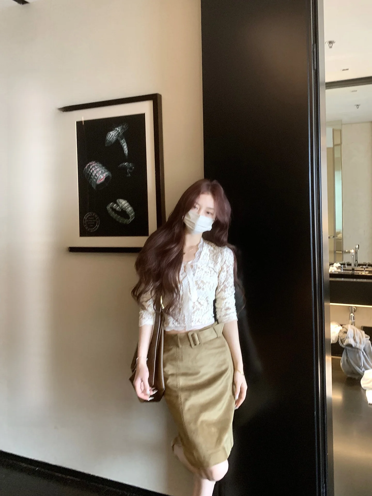 

Spring Summer New Sle Women's Long Sve Lace irt Light French Moonlight Commute Sle Korean Version Polyester Fiber