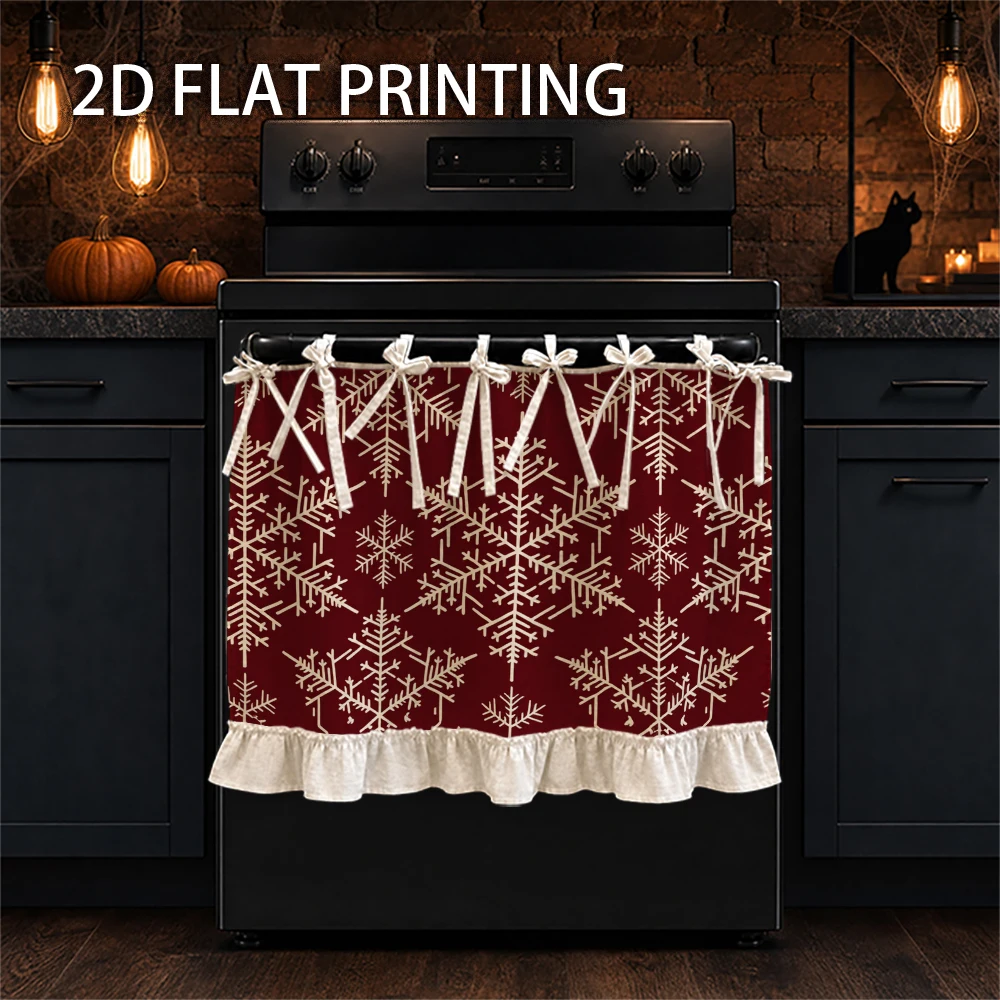 1PC kitchen stove curtain-cabinet curtain-apron. Printed with a snowflake design. Can be used as a stove curtain, oven curtain o