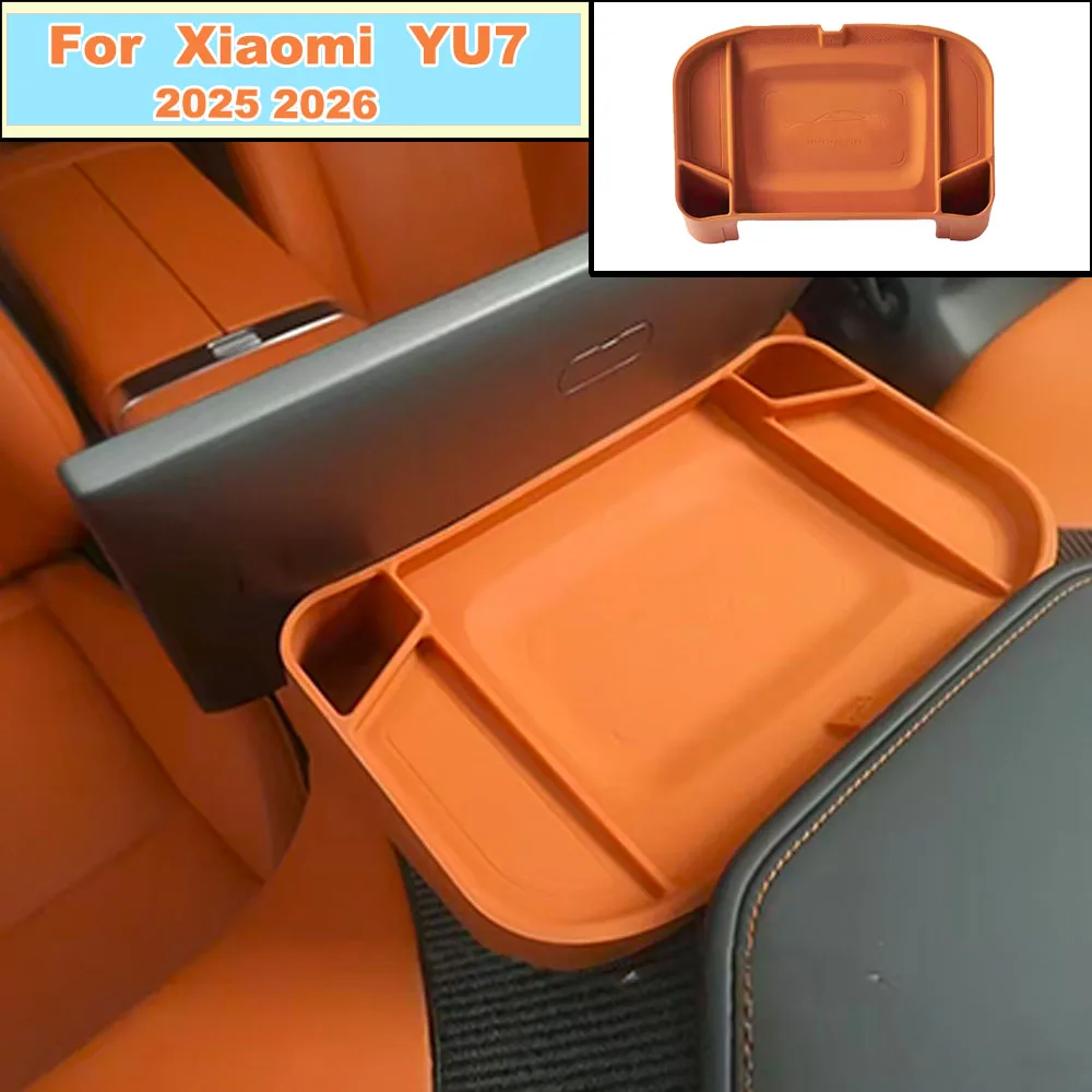 

Fit For Xiaomi YU7 2025 2026 Silicone Center Console Screen Rear Storage Box Organizer Tray Automotive Interior Accessories