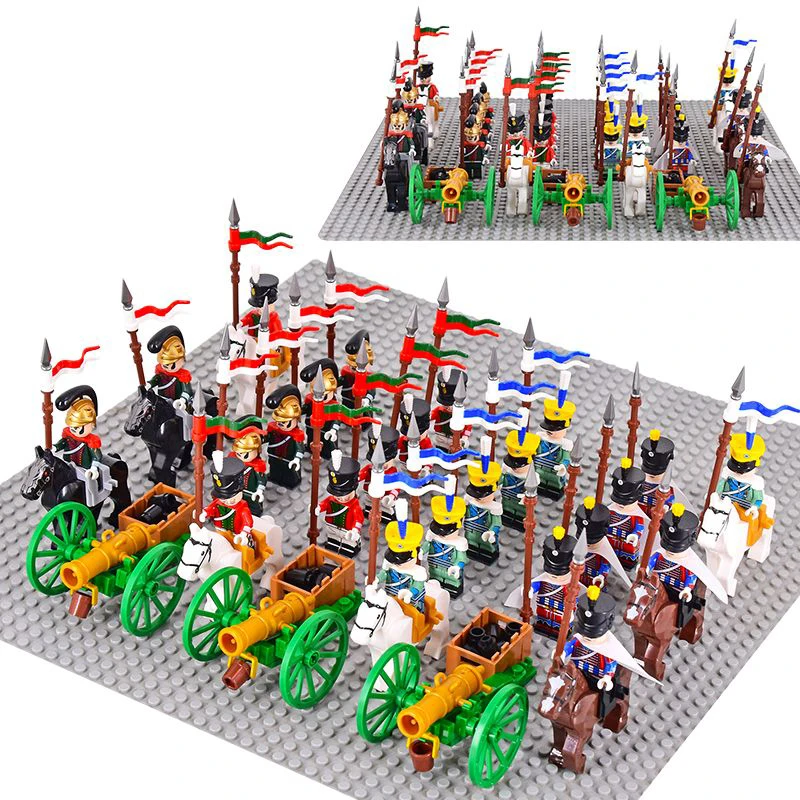 

Napoleonic Wars Military Soldiers Cavalry WW2 Building Blocks Tsarist Russia Prussian Figures Bricks Mini Toys Christmas Gift