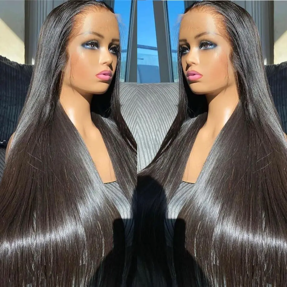 

30 34 Inch 13X4 13x6 Lace Front Wigs Brazilian Bone Straight Human Hair Wig HD Transparent 360 Lace Frontal Wig For Black Women