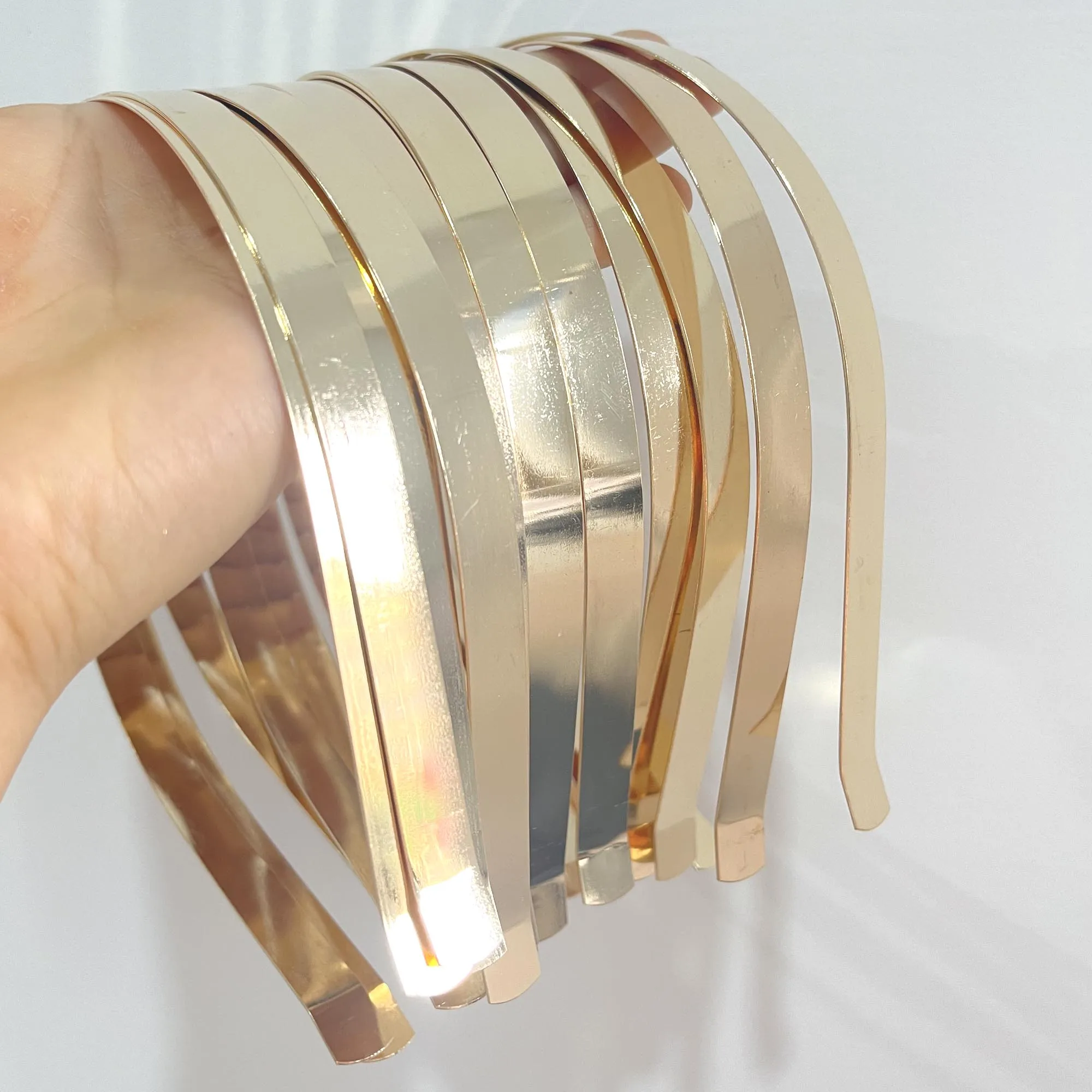 20 Stücke 1,2mm 3mm 5mm 7mm 10mm Metall Haarband Großhandel Gold Silber Schwarz Stirnband für Mädchen Haar Handwerk Haar Hoop Kopfbedeckung – Detail 4