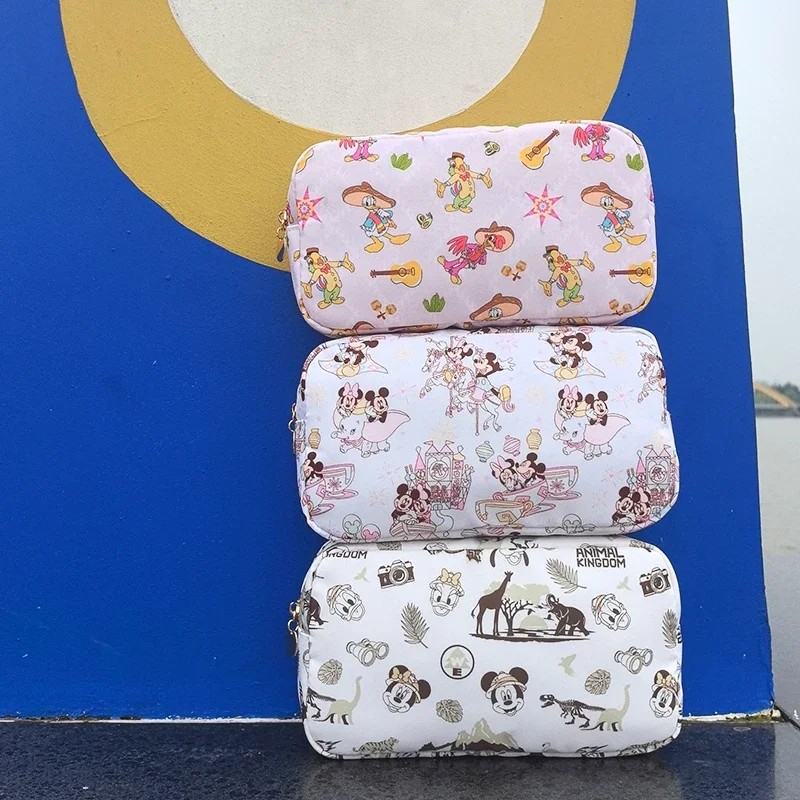 Disney Mickey Nylon Travel Cosmetic Storage Bag Cartoon Donald Duck Dumbo Toiletry Pouch Organizer Birthday Party Team Gift
