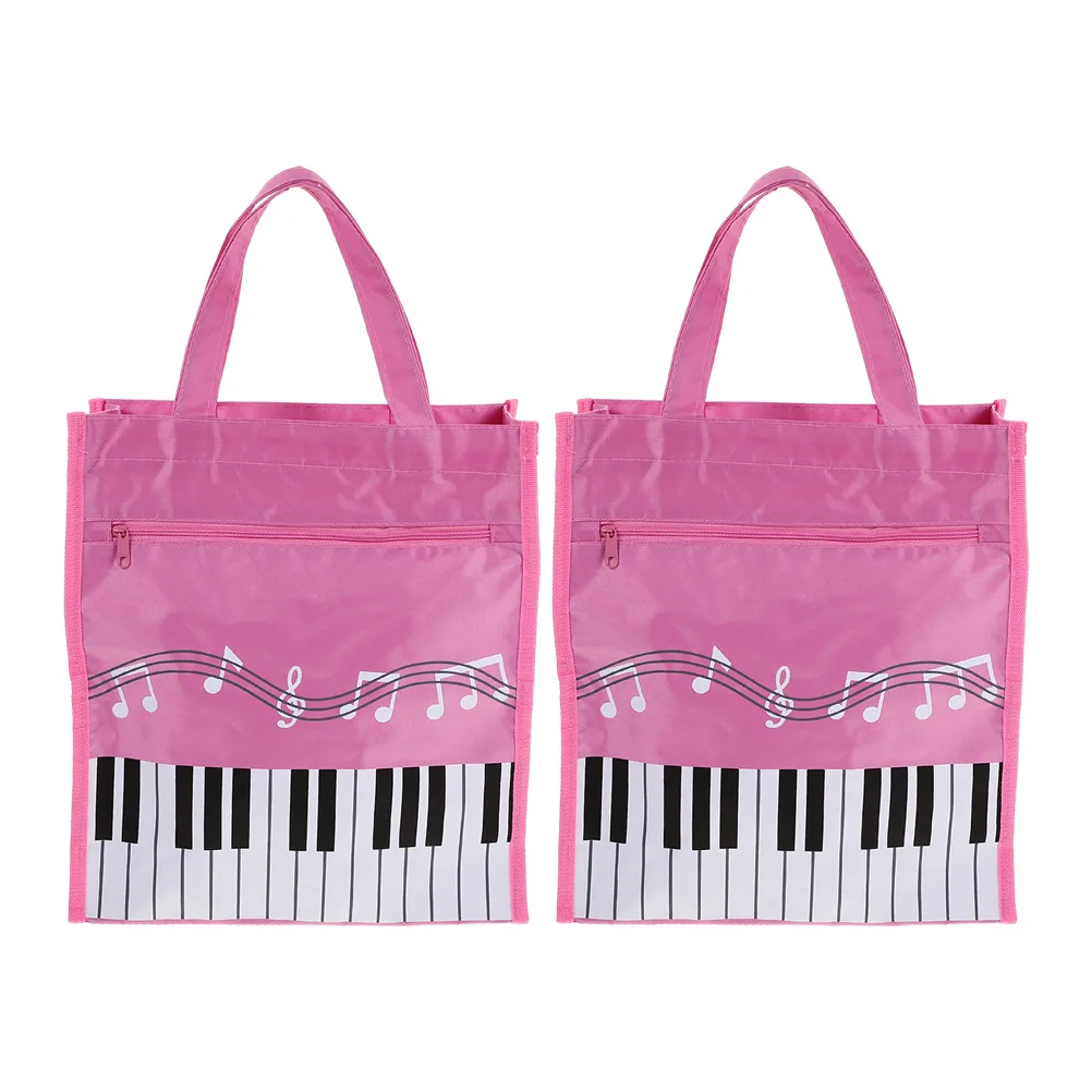 

2 Pcs Portable Music Handbag Student Storage for Books Non-woven Fabric Women Tote