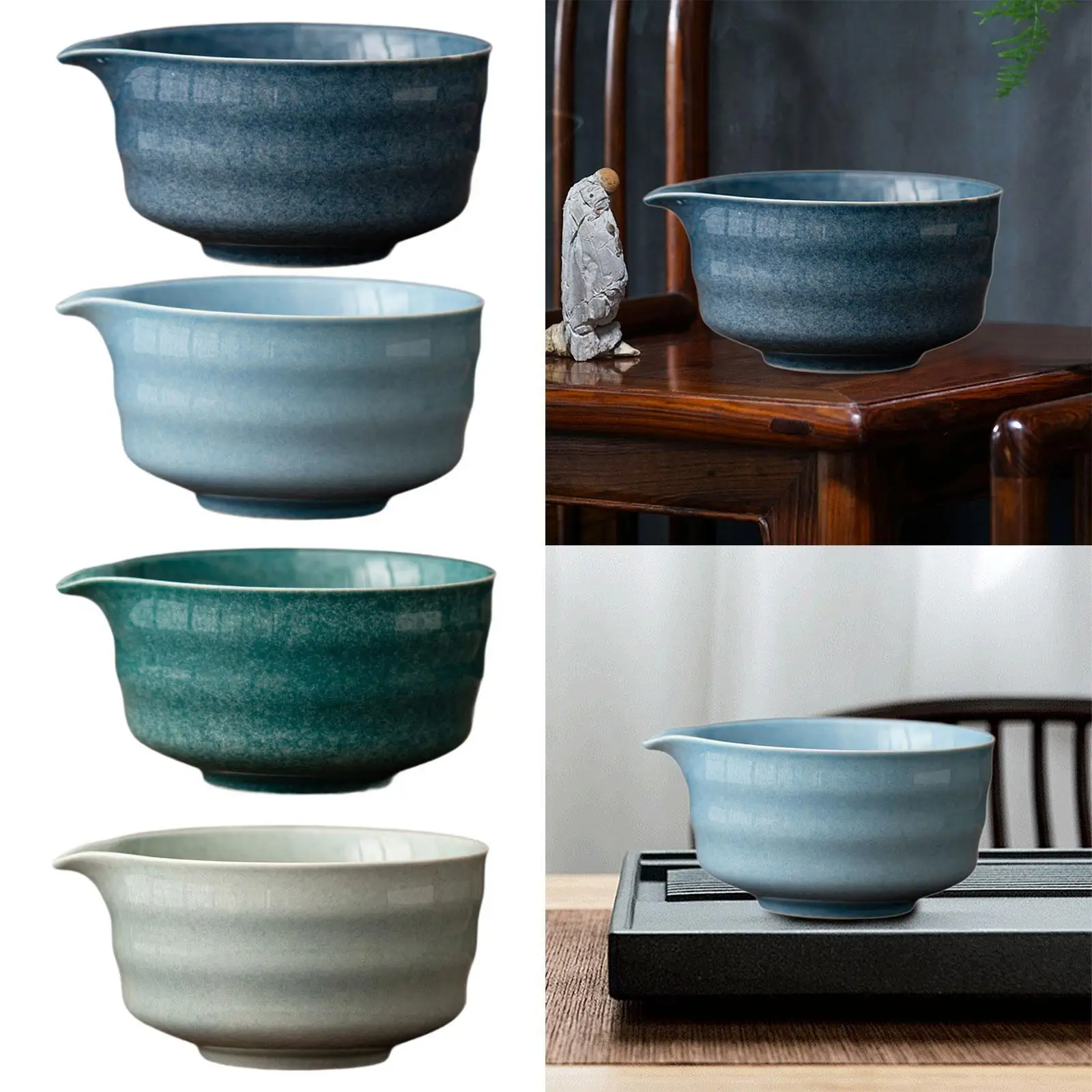 

Ceramic Matcha Bowl Accessories with Pouring Spout for Home Tabletop Kitchen