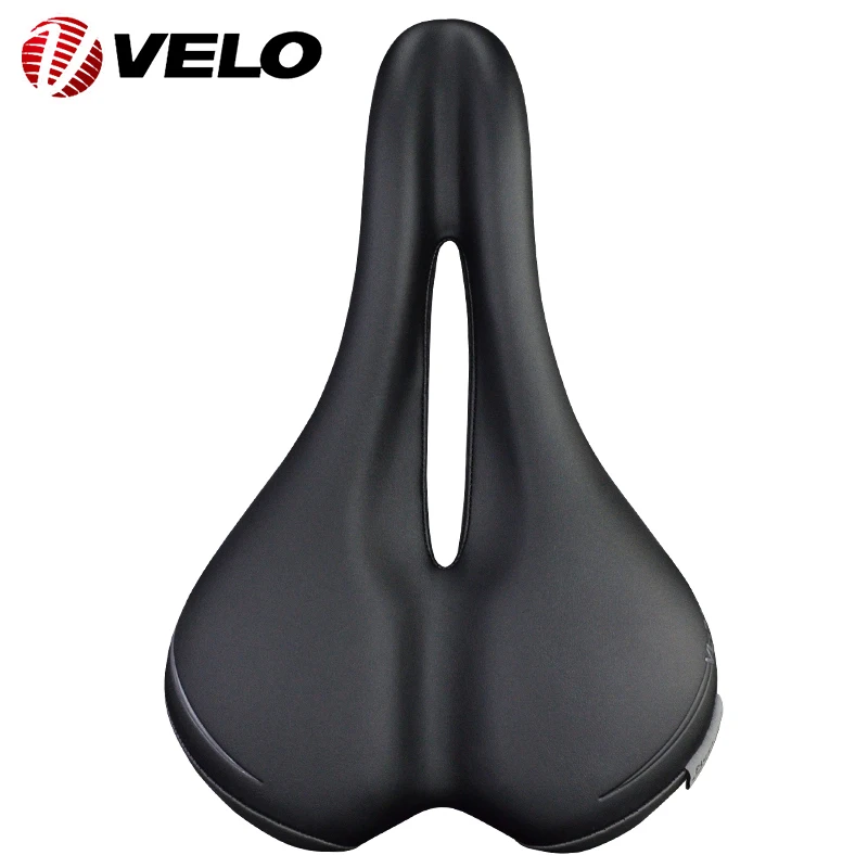 VELO Original Steel Rail PU Leather Comfort Bicycle Saddle for Road Gravel MTB Off-Road City Bicycle Touring Bike Cycling Parts