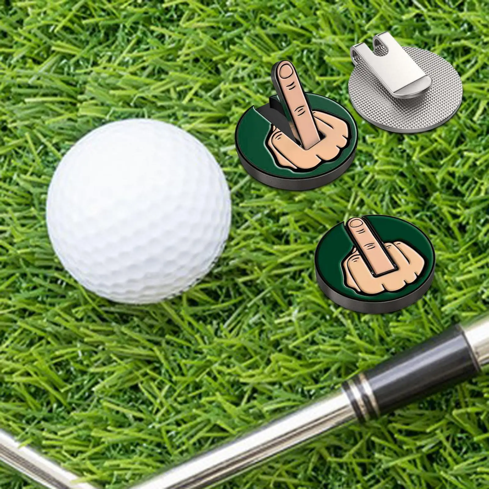 Middelvinger Thema Golfbal Marker Liefhebbers Ijzer Geschenken Diameter 1Inch Golfer