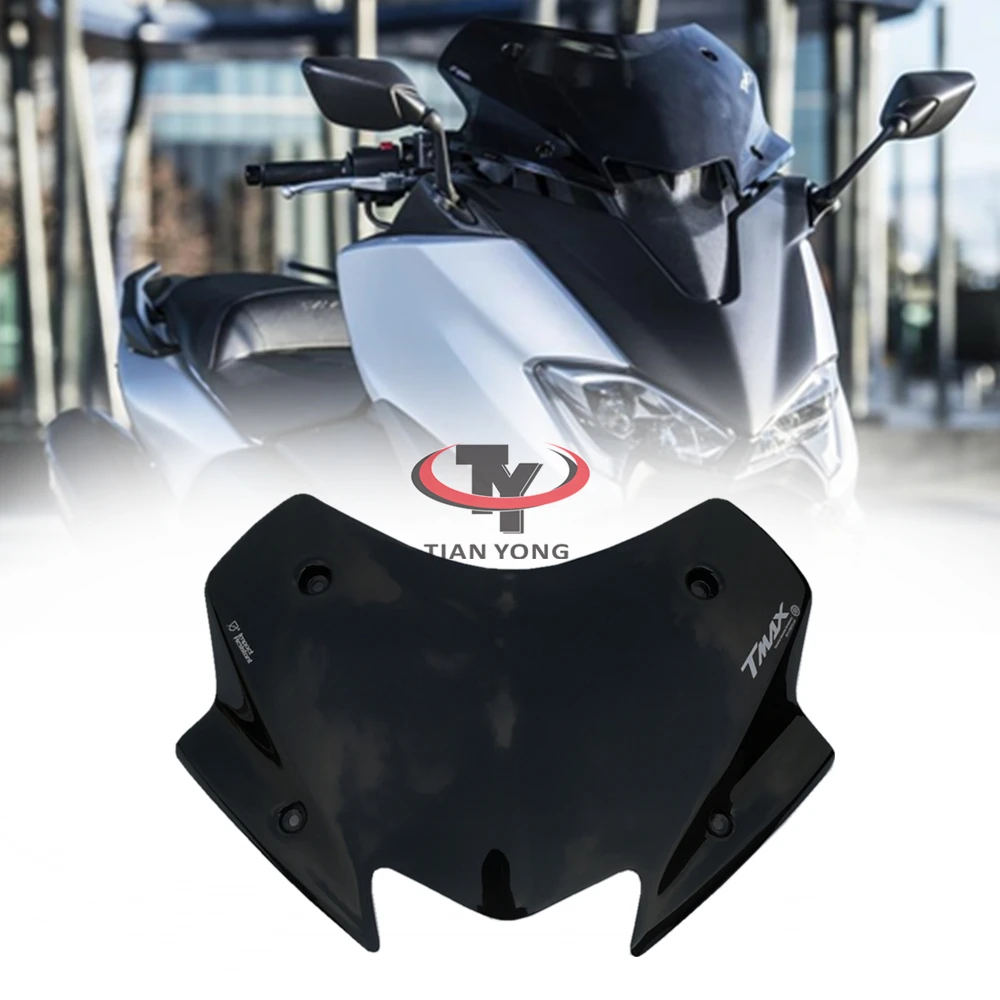 Black Bubble For Yamaha TMAX-530 TMAX 530 TMAX530 2017 2018 2019 Acrylic Wind Screen Motorcycle Windshield Windscreens