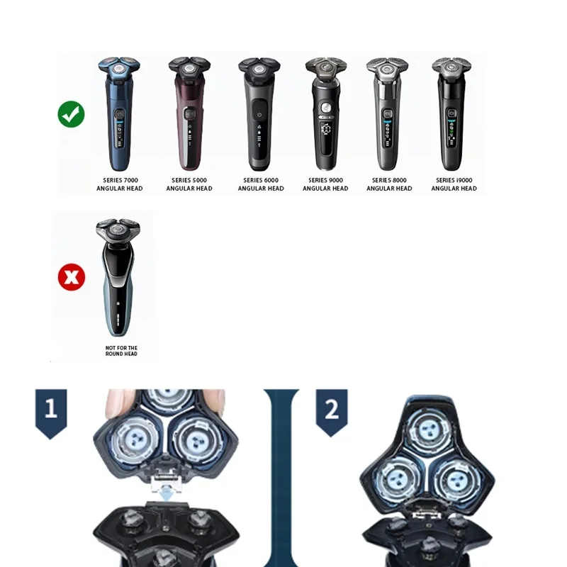 1 Pack Original Replacement SH71/50 Shaving Heads Fit with Philips Shavers Series S5000 (S5XXX),S7000 (S7XXX) (Blue) image 4
