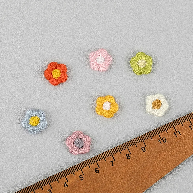 Mini Embroidered Small Flower Patch DIY Earring Accessories Children\'s Hair Accessories Clothing Accessories